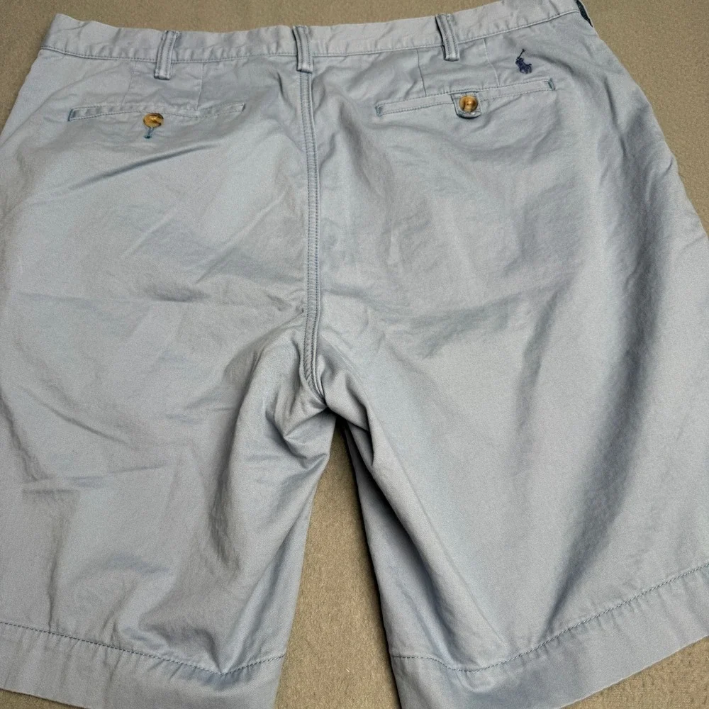 Polo Ralph Lauren Mens Classic Fit 9 Inch Shorts Light Blue Chino Stretch 36